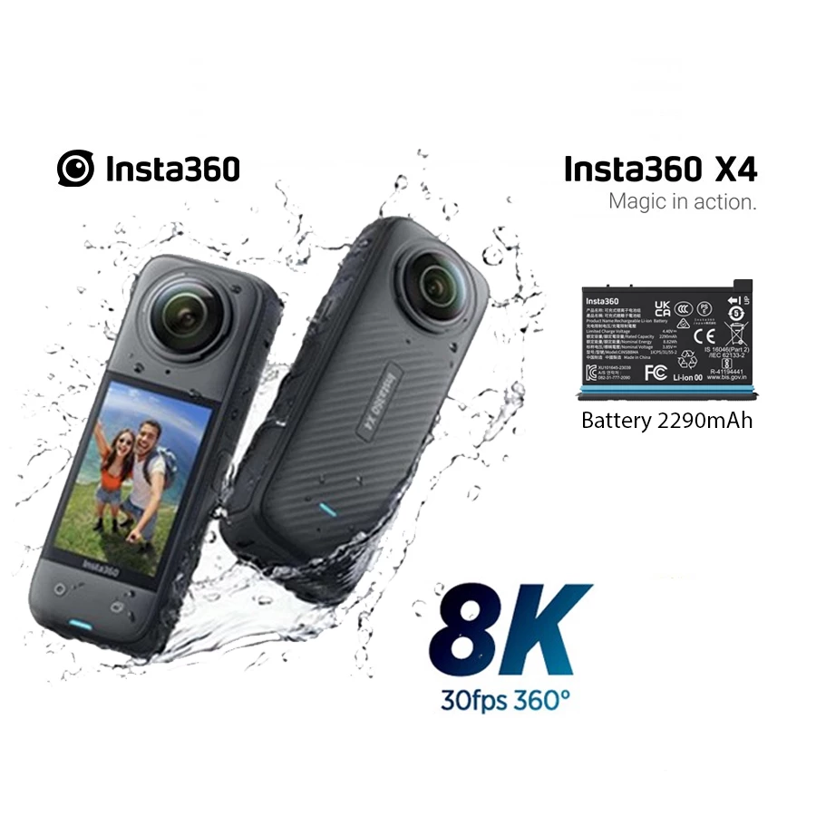 Insta360 X4 360° 8K Camera with Battery