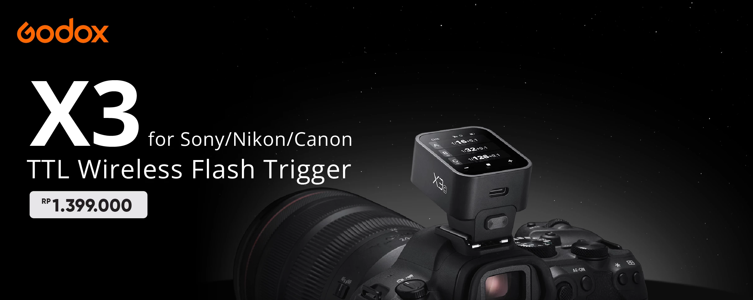 Godox X3-S Touchscreen TTL Wireless Flash Trigger for Sony Camera