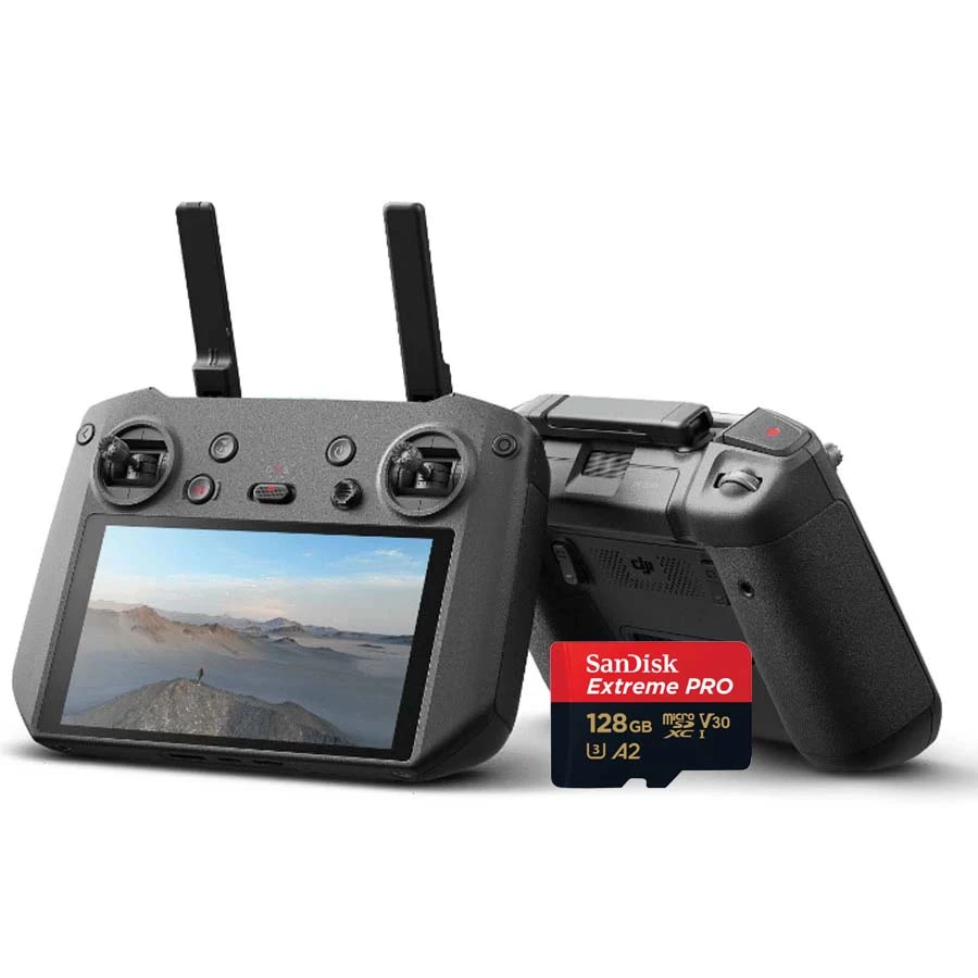 B2G DJI RC Pro Remote Controller with SanDisk microSDXC Extreme Pro UHS-I 128GB R200MBs W90MBs
