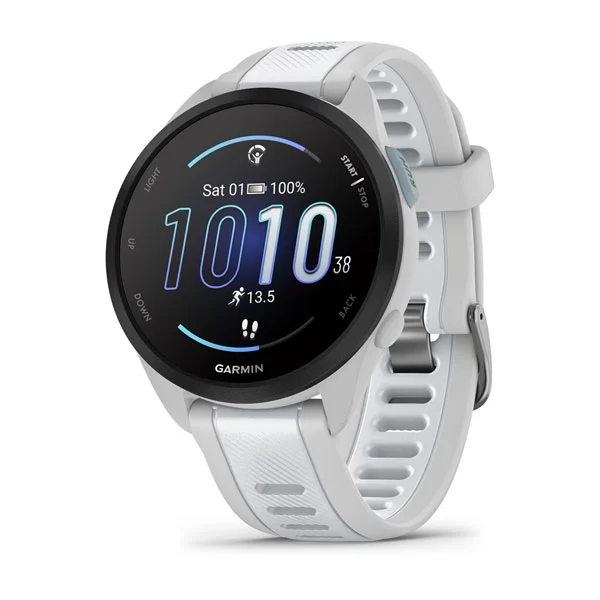 Garmin Forerunner 165 GPS, Sport SmartWatch, Mist Grey/Whitestone