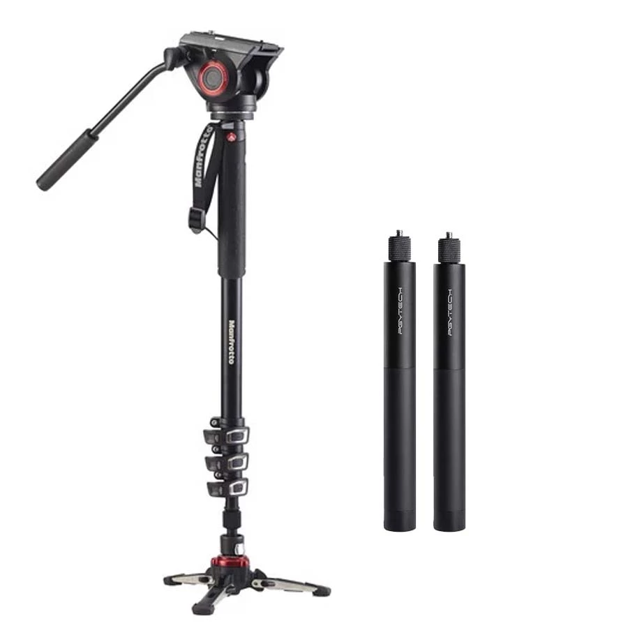 B2G Manfrotto XPRO with fluid video head MVMXPRO500 with PGYTECH 96cm Extendable Selfie Stick (2unit)