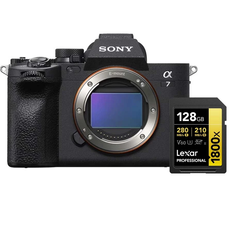 B2G Sony A7IV Mirrorless Camera Body Only with LEXAR 128GB 1800X SDXC UHS-II MEMORY CARD R: 280MB/S W: 210MB/S