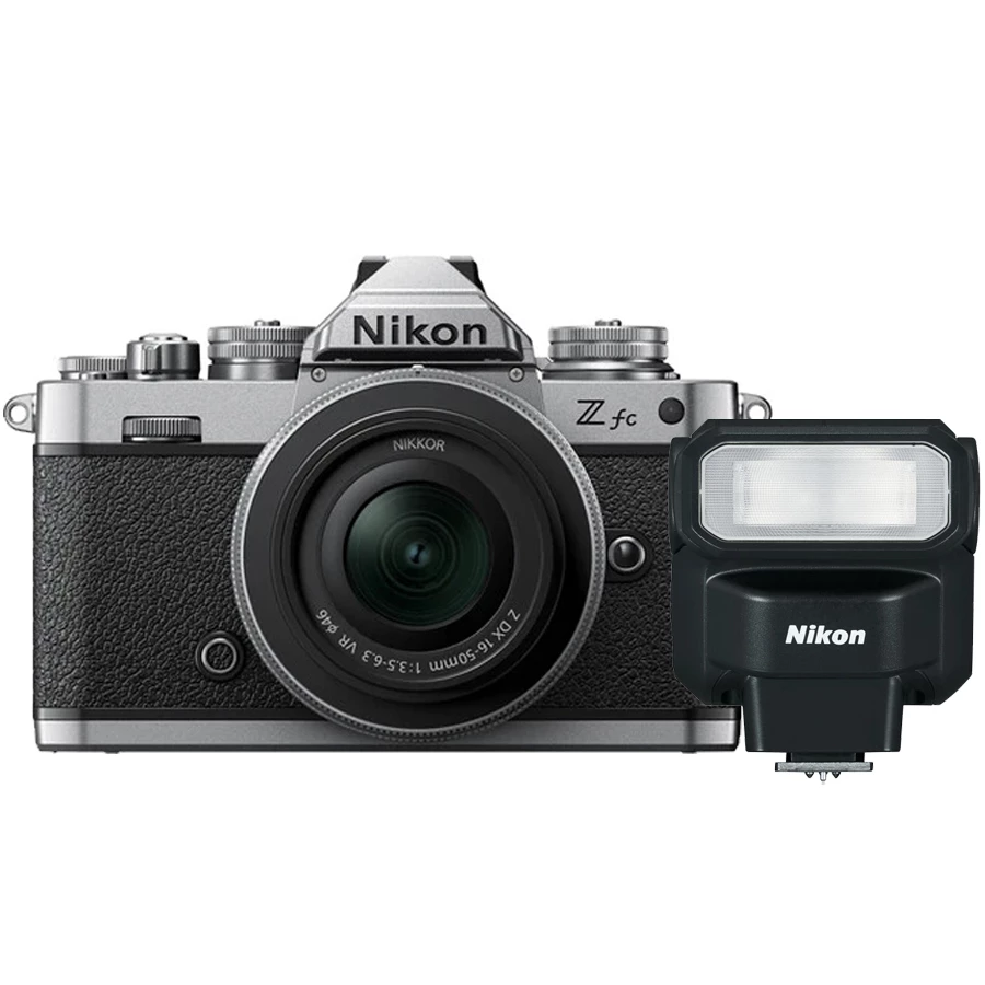 Nikon Z fc Nikon Zfc Mirrorless Camera Silver with 28mm f2.8 Lens + SB300