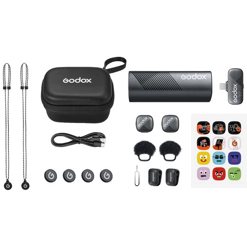 Godox Cube-S 2-Person Wireless Microphone System with Lightning Connector for iOS Devices