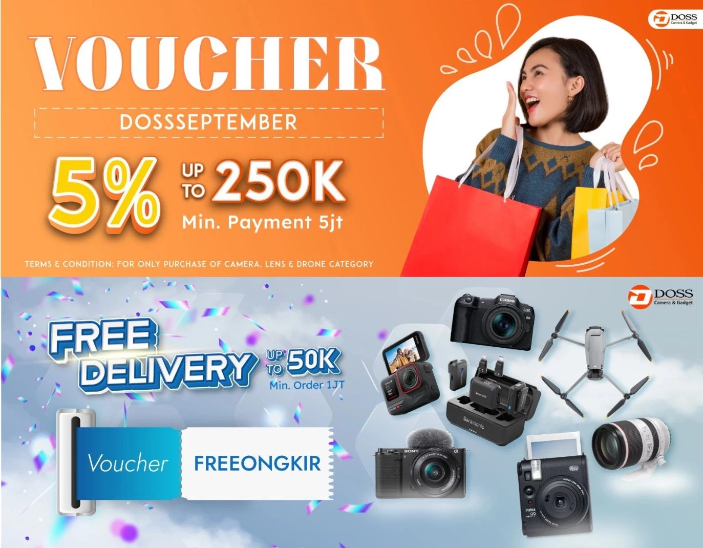 Asik Belanja di DOSS Website Makin Hemat Dengan Diskon 5% up to 250 Ribu + Gratis Ongkir up to 50 Ribu.